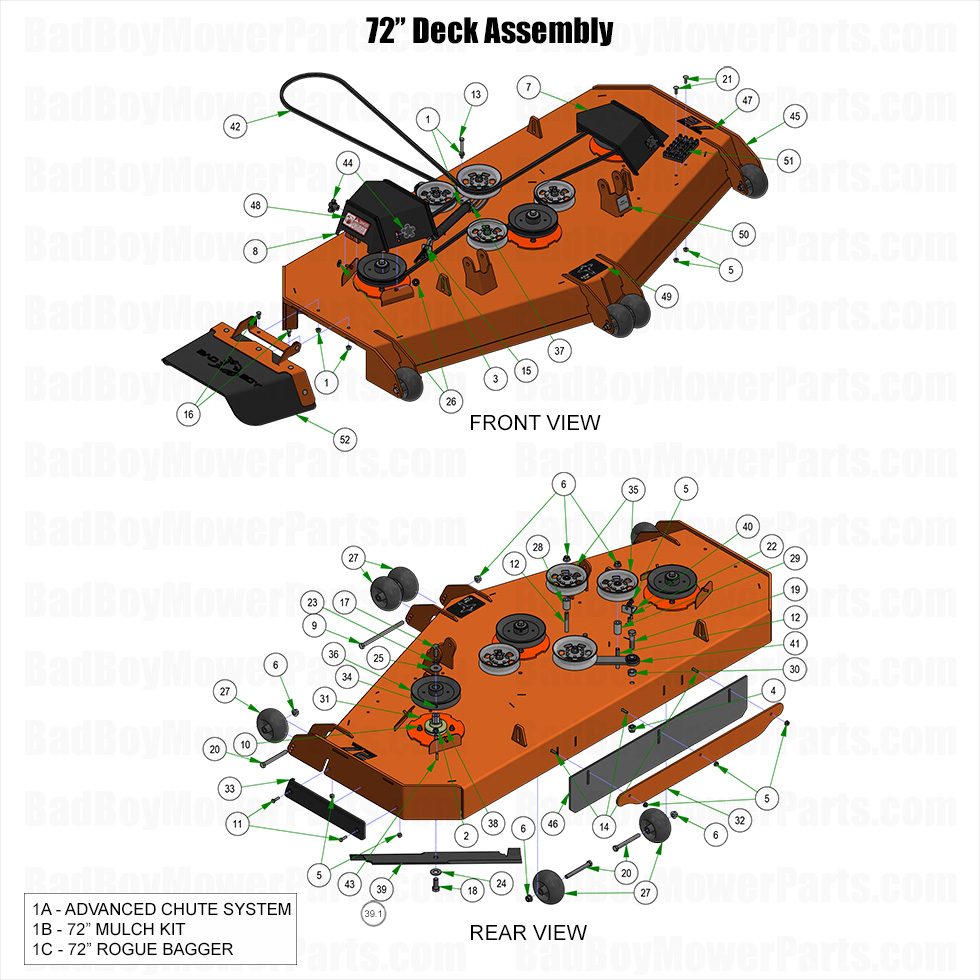 3938 - Bad Boy Mower Parts Lookup > 2025 > Rogue > 72\" Deck Assembly